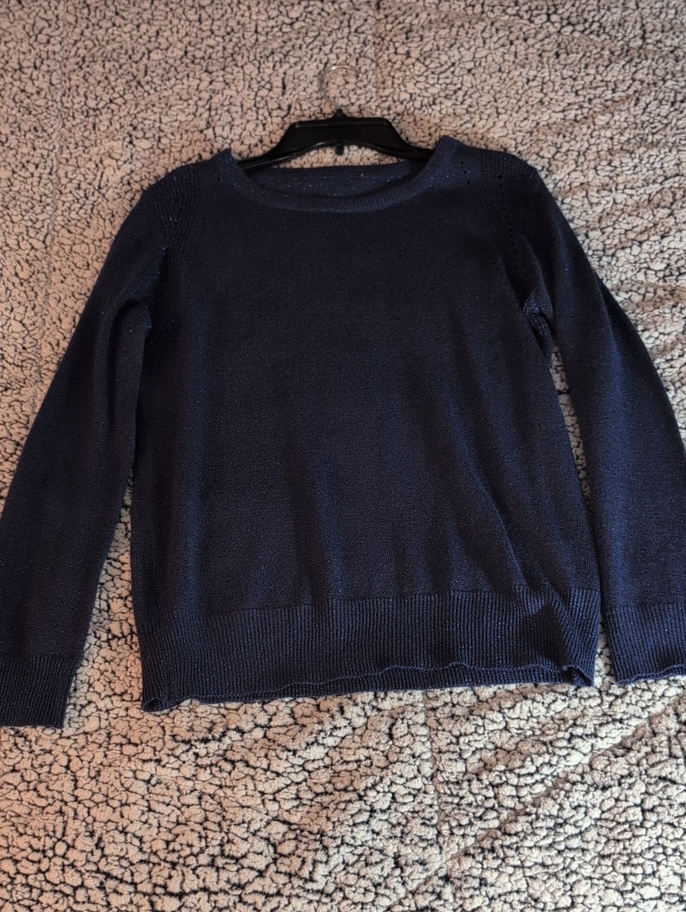 Joe Fresh | Women's Navy Sparkle Knit Sweater - Picture 7 of 13